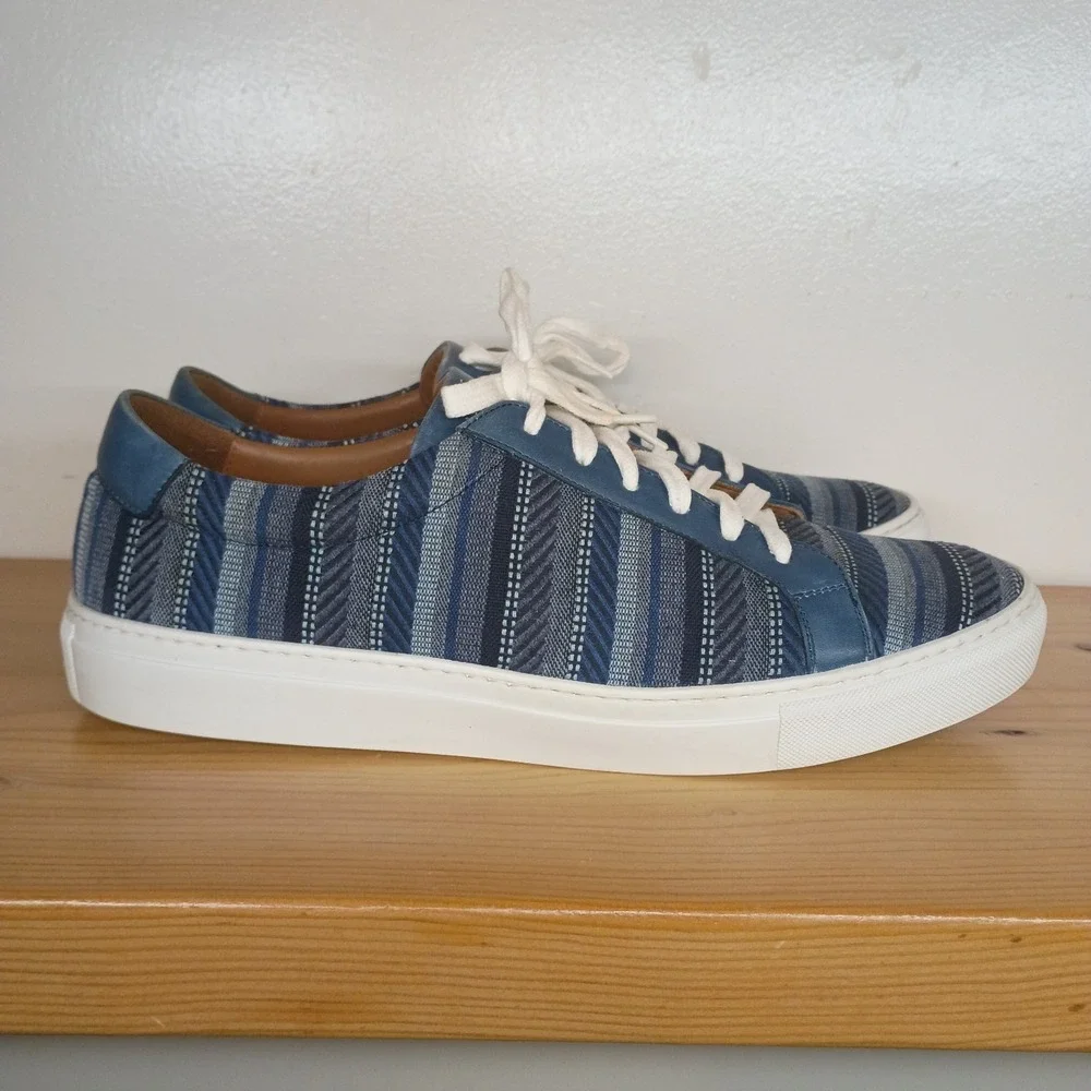 TAFT THE SNEAKER IN STRIPES Shoes Blue Men's Made In Spain Sneakers Size 44